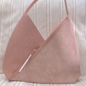 Geometric Design Hobo Shoulder Bag in Blush